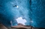 Crystal Ice Cave Near Jokulsarlon Stock Photo