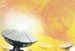 Satellite Dish Broadcasting Technology Background Stock Photo