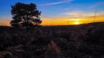 Sunset Over The Ashdown Forest In Sussex Stock Photo