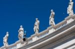 Monuments On The Saint Peter Basilica Roof Stock Photo