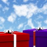 Red And Blue Gift Boxes Stock Photo