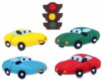 Cars And Traffic Light Stock Photo