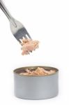 Tuna And Fork Stock Photo