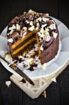 Luxury Chocolate And Toffee Layer Cake Stock Photo