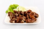 Grilled Pork Chitterlings Stock Photo