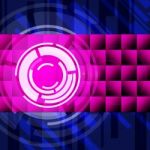 Purple Circles Background Shows Long Play Record
 Stock Photo