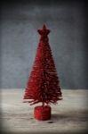 Christmas Red Pine Tree Stock Photo