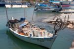 Fishing Boat In The Harbour At Latchi In Cyprus Stock Photo