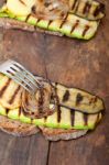 Grilled Vegetables On Bread Stock Photo