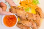 Delicious Deep Fried Chicken Wings Stock Photo