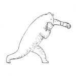 Kodiak Bear Left Straight Punch Drawing Stock Photo