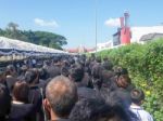 Buriram, Thailand - October 26, 2017 : Mourners Lay Flowers As A Stock Photo