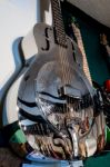 Electric Guitars On Display In A Music Shop Stock Photo