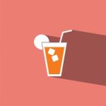 Orange Juice Glass Flat Icon   Illustration  Stock Photo