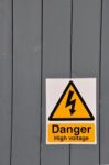 High Voltage Danger Sign Stock Photo