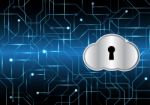 Cyber Security Keyhole Lock Cloud Stock Photo