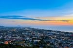 Landscape Hua Hin City At Sunrise Stock Photo