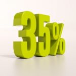 Percentage Sign, 35 Percent Stock Photo