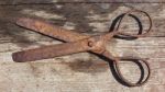 Old Rusty Scissors Stock Photo