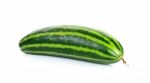 Striped Cucumber Isolated On The White Background Stock Photo