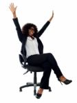 Excited African Female Executive Stock Photo