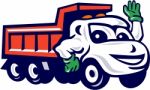 Dump Truck Waving Cartoon Stock Photo