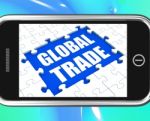 Global Trade Tablet Shows Online International Business Stock Photo