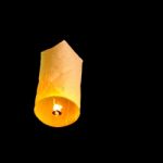 Floating Lantern On Dark Sky Background Stock Photo