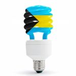 Flag Of Bahamas On Bulb Stock Photo