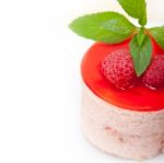 Fresh Raspberry Cake Mousse Dessert Stock Photo