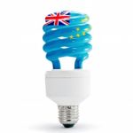 Flag Of Tuvalu On Bulb Stock Photo