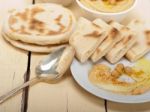 Hummus With Pita Bread Stock Photo