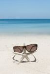 Starfish Standing With Sunglasses Stock Photo