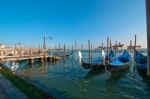 Venice Italy Pittoresque View Of Gondolas Stock Photo