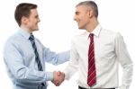 Smiling Businessmen Shaking Hands Stock Photo