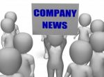 Company News Board Character Means Corporate Assets And Finances Stock Photo