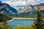 Shoreline Of Lower Two Medicine Lake Stock Photo