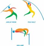 Javelin Throw Pole Vault High Jump Icon Stock Photo