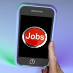 Jobs Button On Mobile Screen Stock Photo