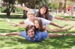 Laughing Young Friends Having Fun Stock Photo