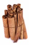 Pile Of Cinnamon Spice Quills Stock Photo