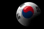 South Korea Soccer Ball Isolated Dark Background Stock Photo