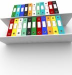 Shelves Of Colorful Files Stock Photo