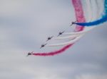 Red Arrows Display Team 50th Anniversary At Biggin Hill Airport Stock Photo