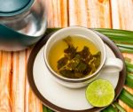 Lime Tea Refreshment Represents Cafeterias Restaurant And Cafes Stock Photo