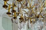 Chandelier At The Wilanow Palace In Warsaw Stock Photo