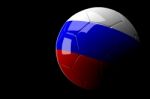 Russia Soccer Ball Isolated Dark Background Stock Photo