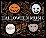 Halloween Music Indicates Trick Or Treat And Autumn Stock Photo