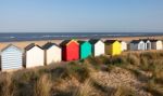 Southwold, Suffolk/uk - May 31 : Colourful Beach Huts At Southwo Stock Photo