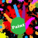 Kids Paint Indicates Spectrum Watercolor And Multicolored Stock Photo